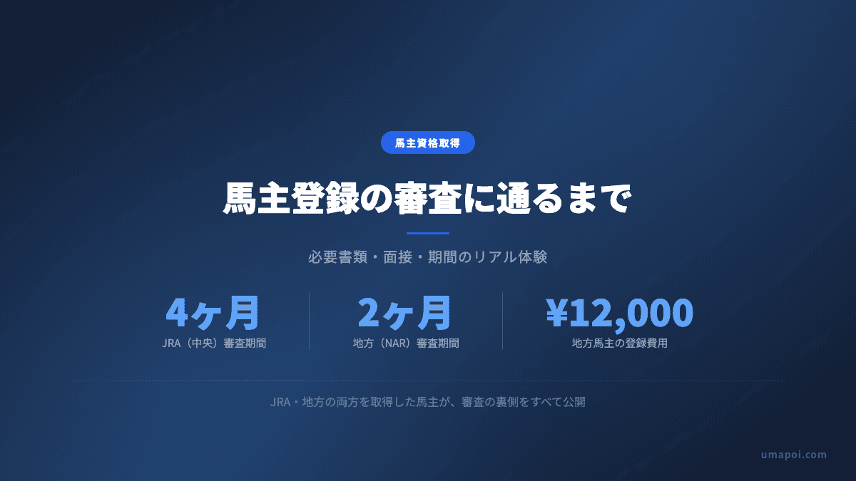 馬主登録の審査に通るまで|必要書類・面接・期間のリアル